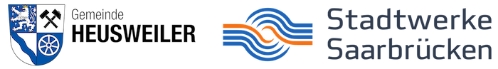 Logos der GWH-Partner Stadtwerke Saarbrücken udn Gemeinde Heusweiler